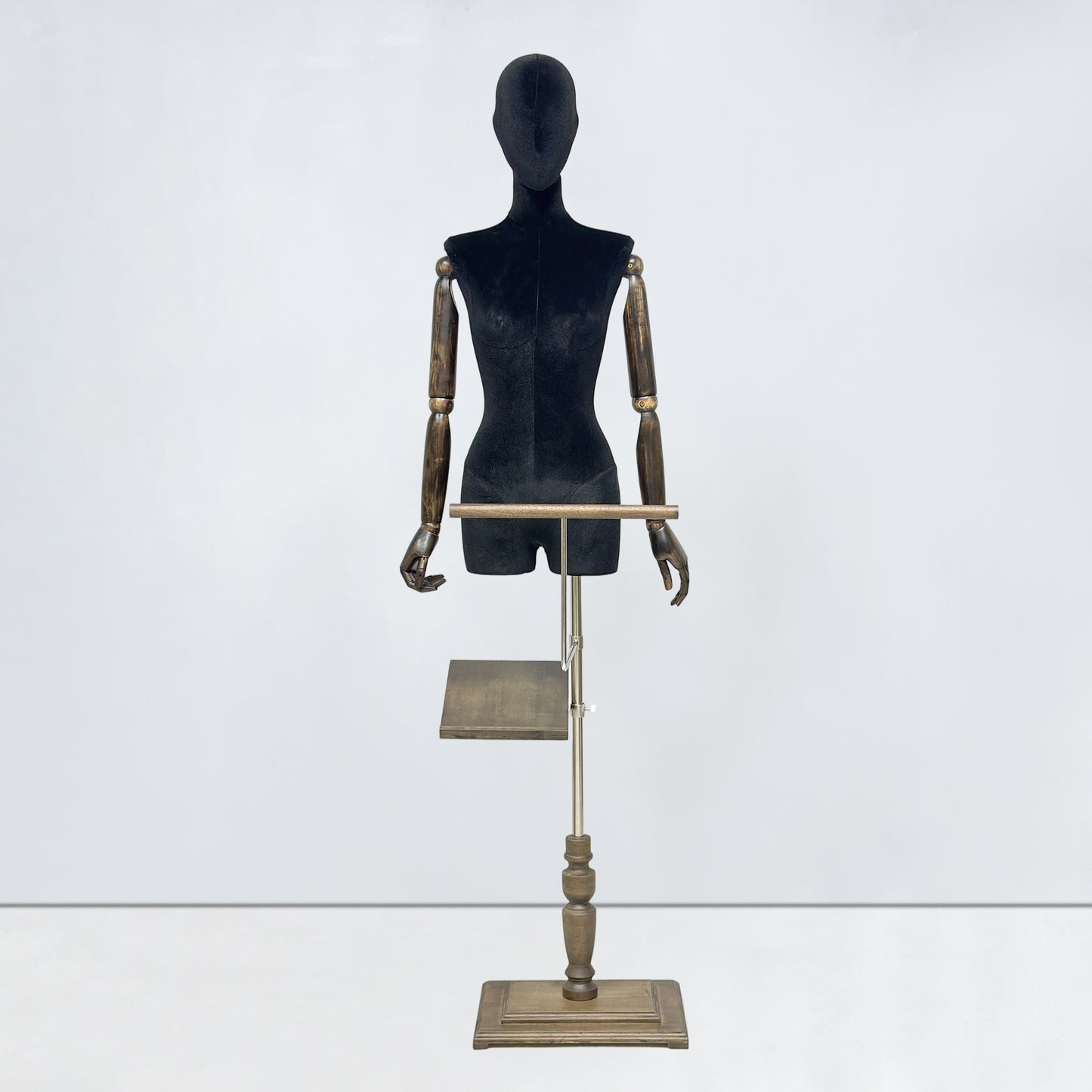 DE-LIANG Velvet Half Body Mannequin for Clothing Boutique & Retail Display | 4 Colors