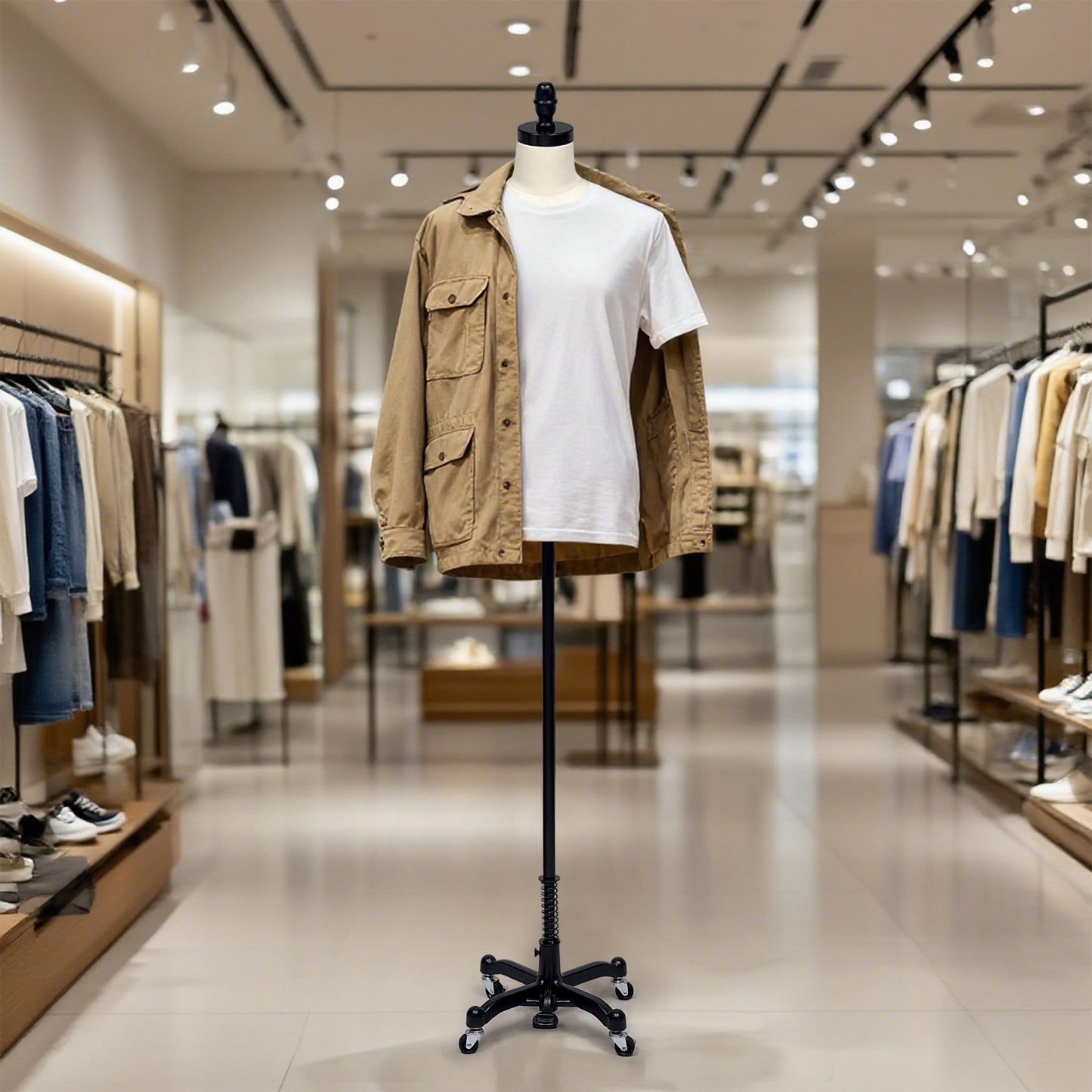 DE-LIANG Male Half Body Dress Form, Men Fabric Mannequin for Suit and Cloth Display