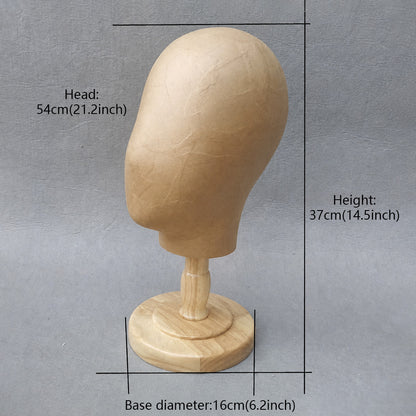 DE-LIANG Kraft Paper Mannequin Head & Dress Form for Garment Sample Display & Hat Wig