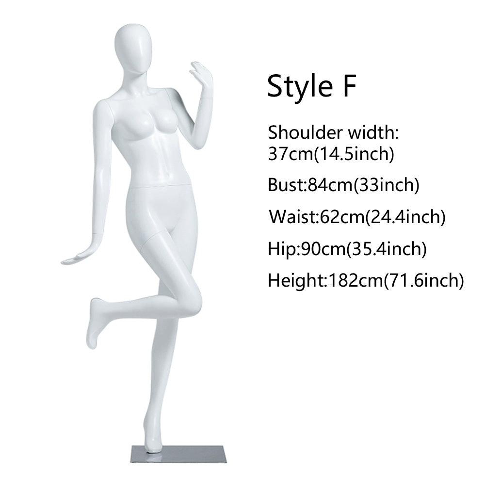 DE-LIANG Matte White / Rose Gold Female Full Body Mannequin - Lingerie Display Prop Standing Sitting Pose
