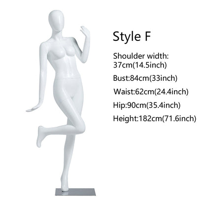 DE-LIANG Matte White / Rose Gold Female Full Body Mannequin - Lingerie Display Prop Standing Sitting Pose