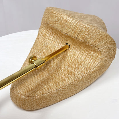 DE-LIANG Woven Rattan Necklace Bust & Hat Display Stand – For Jewelry and Hat Display