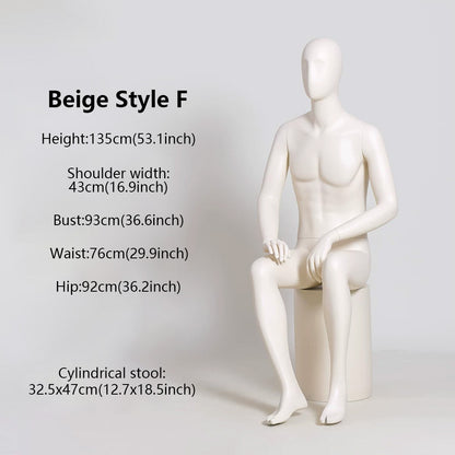 DE-LIANG Male Full Body Premium Mannequin for Clothing Display | Standing & Sitting Pose