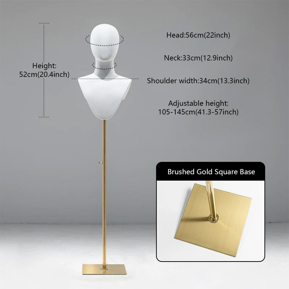 DE-LIANG Cosplay Mannequin Head Stand | Wigs Hats Jewelry | Extra-Long Wig Display