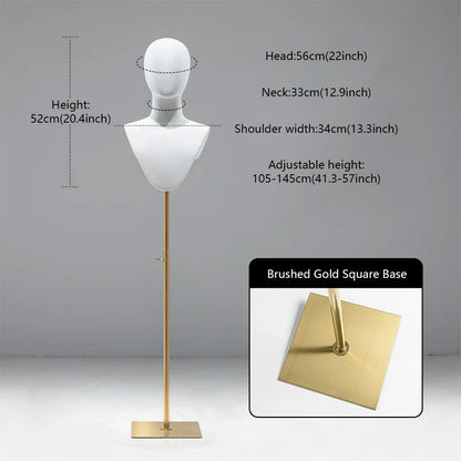 DE-LIANG Cosplay Mannequin Head Stand | Wigs Hats Jewelry | Extra-Long Wig Display