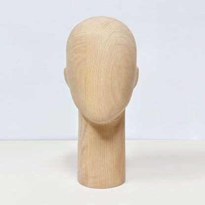 Wooden Mannequin Head Stand | Wig Hat Glasses Tie Display | DE-LIANG