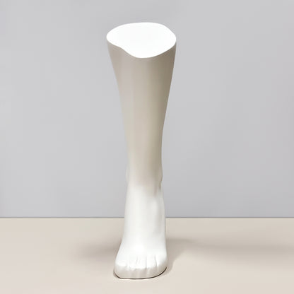 DE-LIANG Luxury Matte White Fiberglass Male Leg Mannequin & Foot Model Display Props for Ankle Brace
