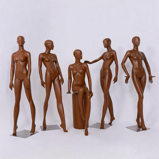 DE-LIANG Mocha Brown Female Full Body Mannequin for Boutique Window Display
