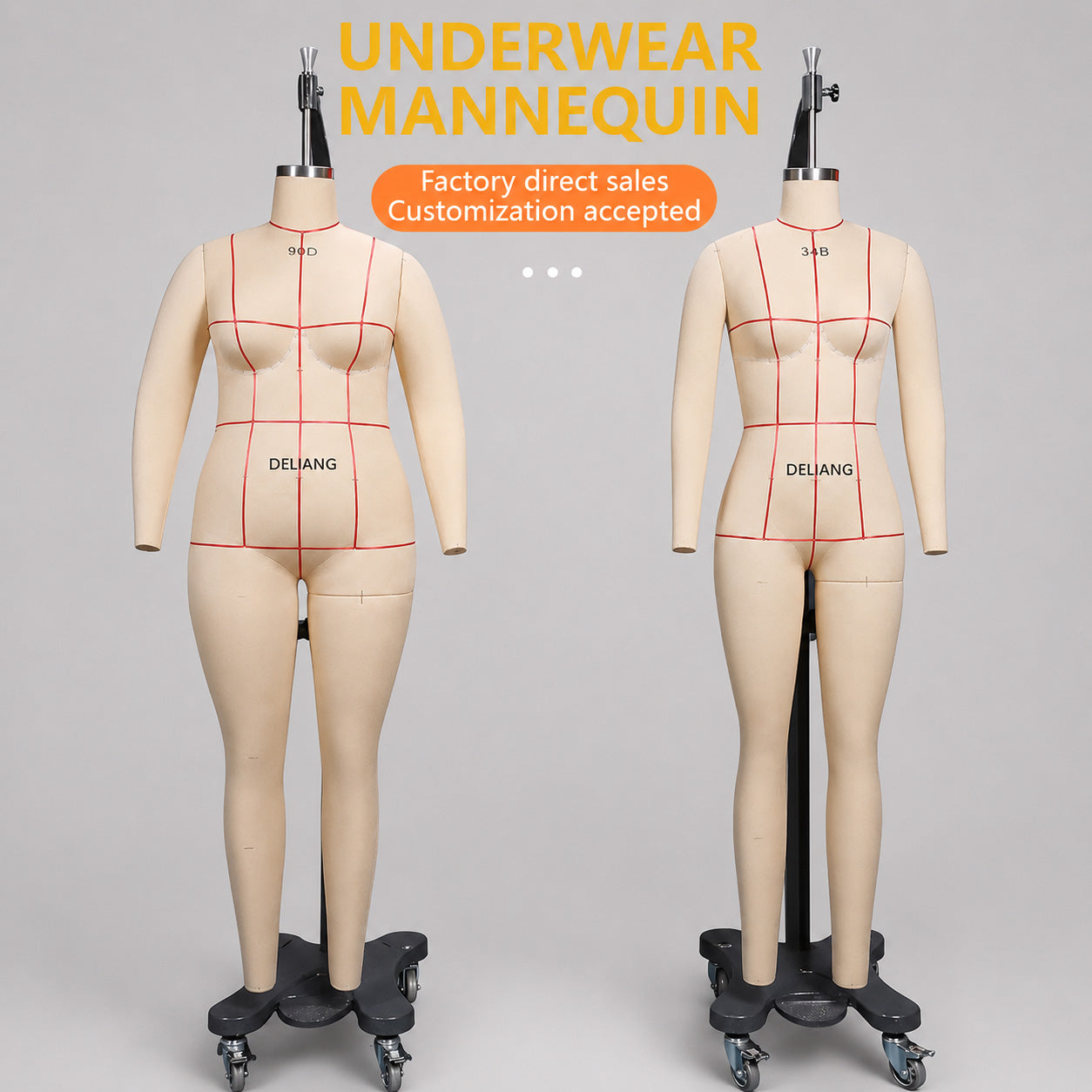 Maniquí femenino DL900 36B, modelo de sastrería de lencería para costura, maniquí de modista adulto de medio cuerpo de alta calidad por mar.