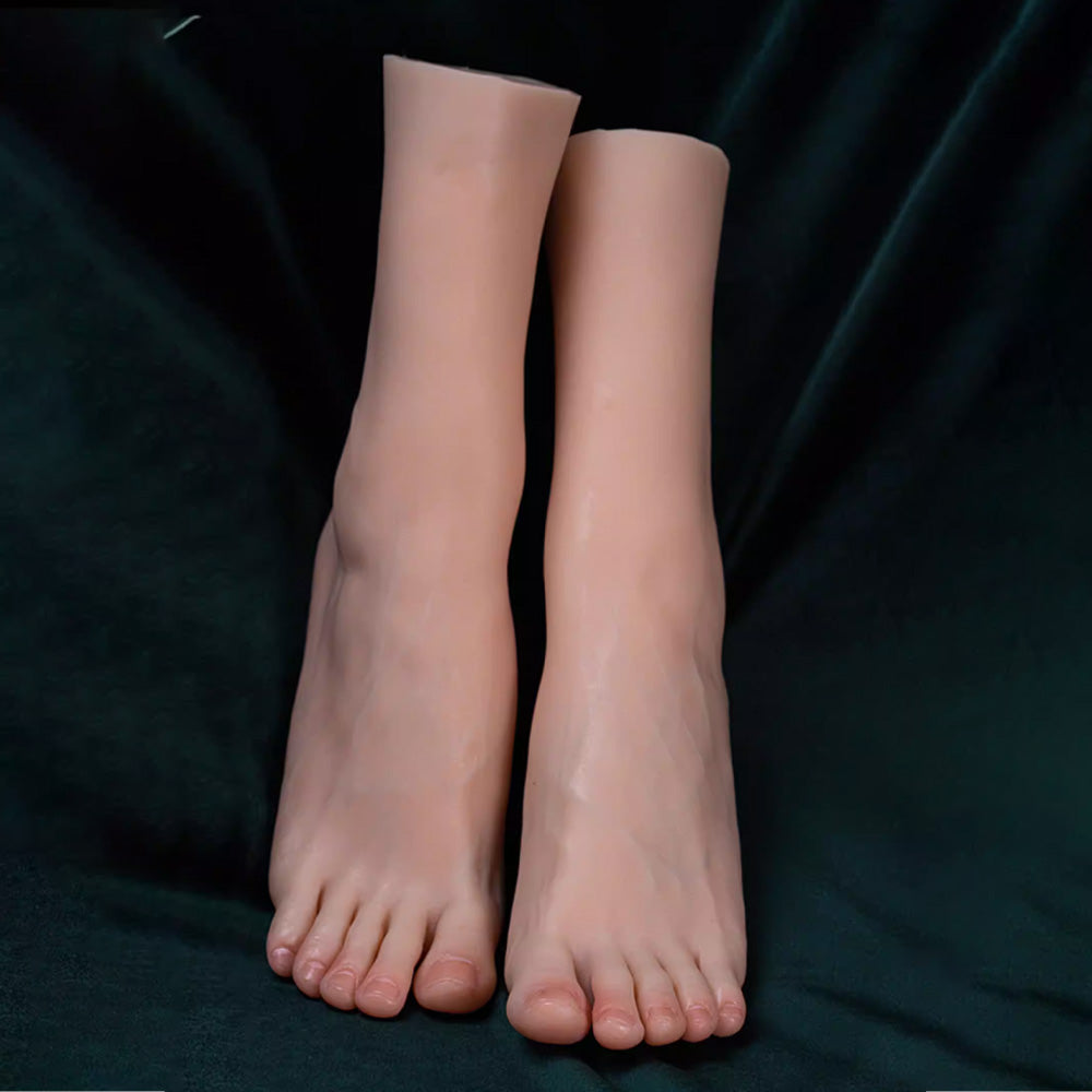 DE-LIANG Realistic Silicone Female Foot Model for Medical Study & Sock & Shoe Display