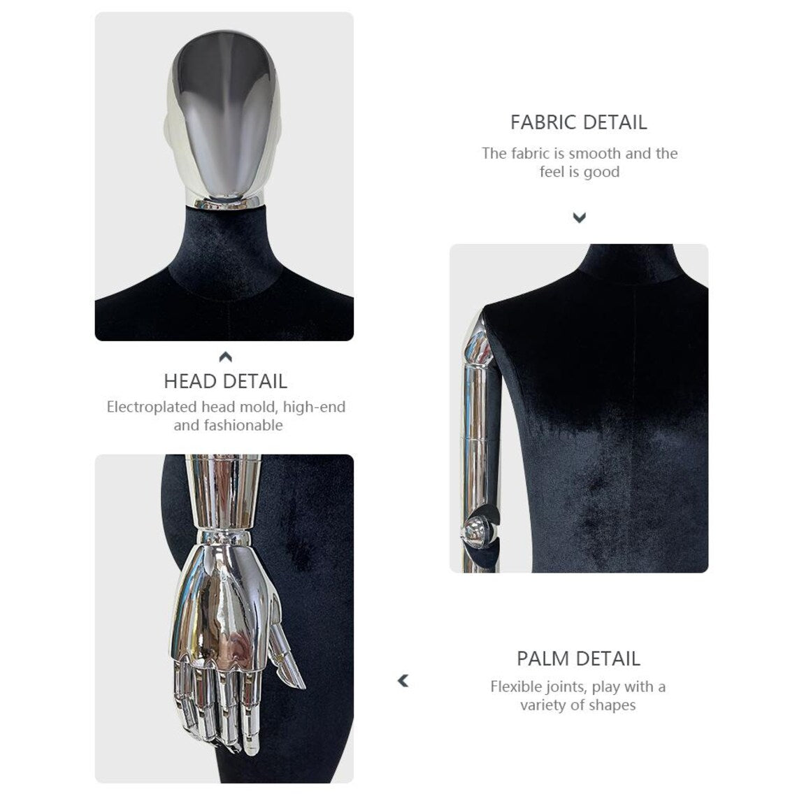Black Velvet Male Full Body Mannequin