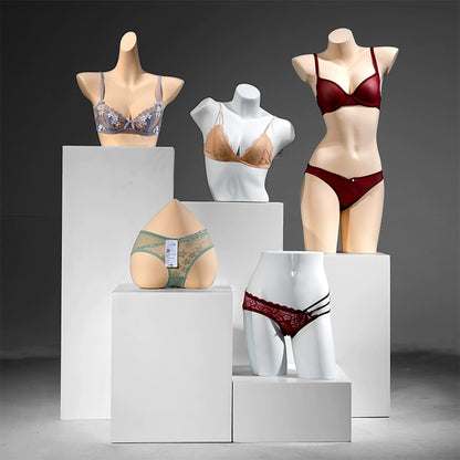 DE-LIANG Female Lingerie Half Body Mannequin - Bust Torso Hip Form Bra Panty Underwear Display Prop