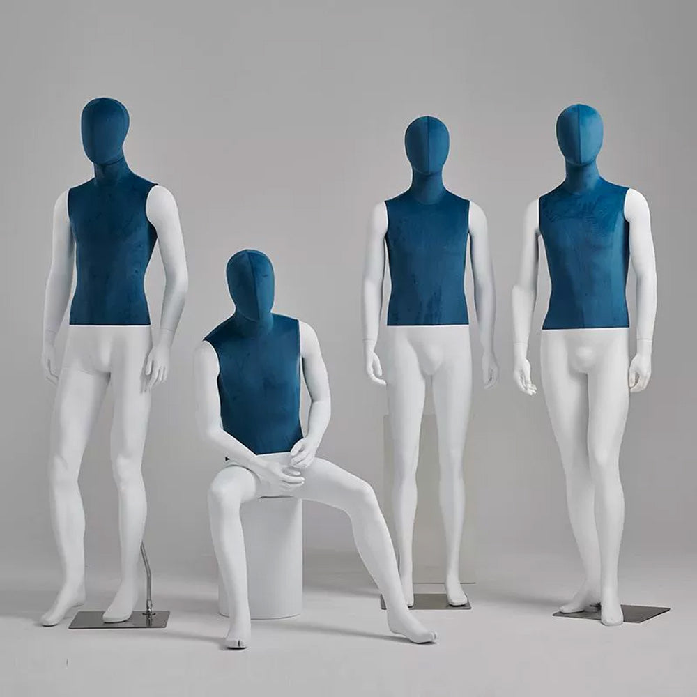 DE-LIANG model props, full body Male mannequin display dummy, Clothing store you male full-body model props glass steel cloth dummy head mannequin shooting clothes blue display shelf DL0008 DE-LIANG