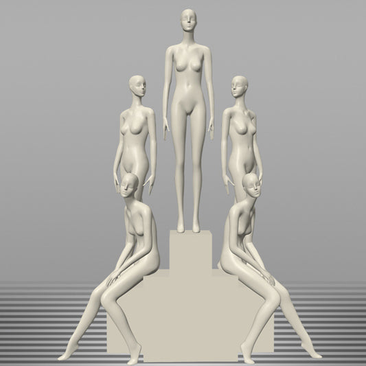 Maniquí femenino de cuerpo entero DE-LIANG: maniquí ajustable con torso para exhibición, maniquí moderno para boutiques de moda y escaparates.