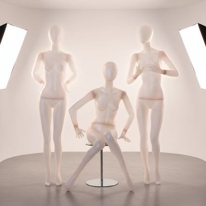 DE-LIANG Maniquí de cuerpo entero de lujo para mujer y hombre, torso transparente con cabeza, modelo de exhibición de ropa para escaparates y tiendas.