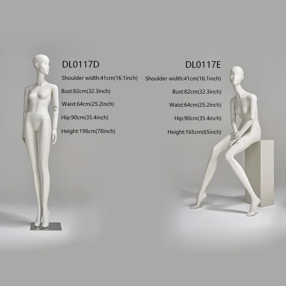 DE-LIANG Luxury White Full Body Female Mannequin (Realistic Display)