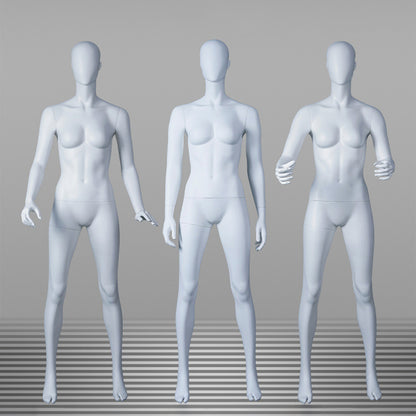 DE-LIANG Abstract Female Full Body Fiberglass Mannequin – White Matte Retail Clothing Display Form