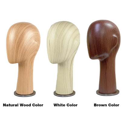 Brown Plastic FiBerglass Mannequin Head, Hat Head Dummy, Wig Display Head model ,Water Transfer Wooden Head Effect, Display Organization Head Model for Home DE-LIANG