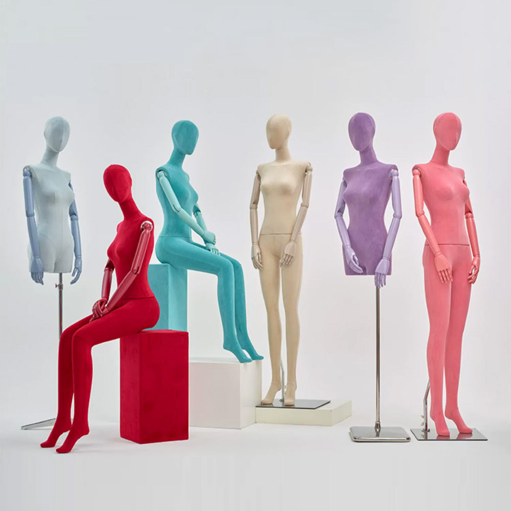 DE-LIANG model props, full/half body female mannequin display dummy, Female mannequin with flat shoulders and colorful dummy DL0012 DE-LIANG