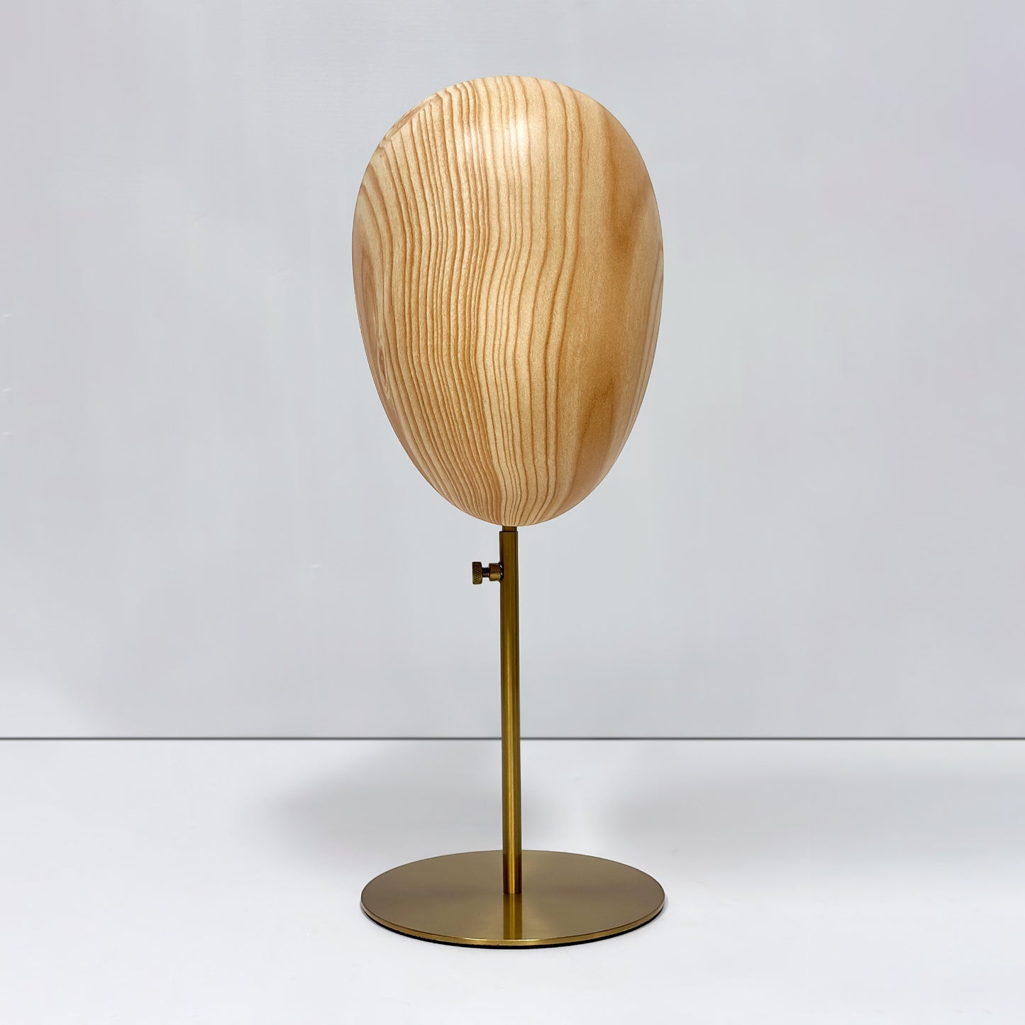 DE-LIANG Fiberglass Mannequin Head Stand for Hats & Wigs | Wood Grain & White