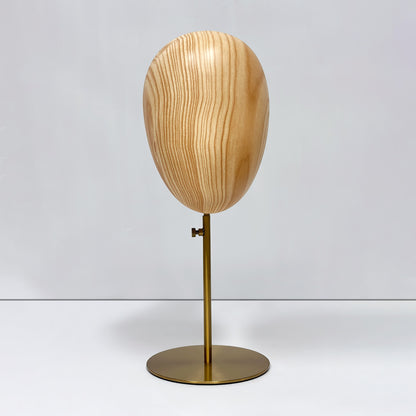 DE-LIANG Fiberglass Mannequin Head Stand for Hats & Wigs | Wood Grain & White