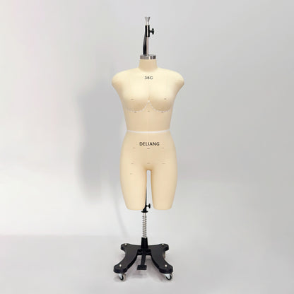 DE-LIANG Professional 38C Female Dress Form with Marking Lines – Fiberglass Tailor Dummy for Draping (Torso Only)