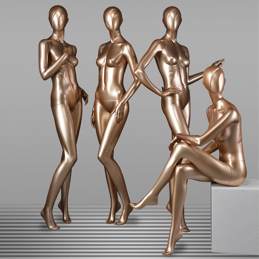 DE-LIANG Luxury Female Full Body Mannequin Set ,Fiberglass Display Models for Boutique Clothing Window