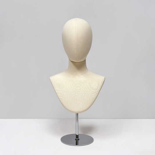 DE-LIANG Male & Female Linen Mannequin Head for Wigs, Hats & Jewelry Display