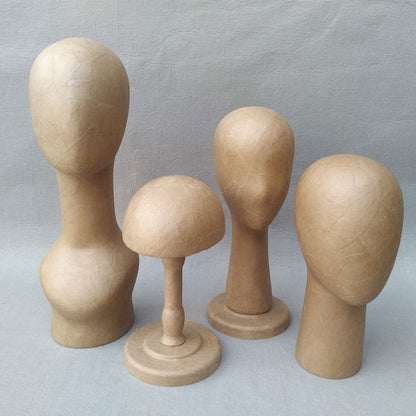 DE-LIANG Kraft Paper Mannequin Head & Dress Form for Garment Sample Display & Hat Wig
