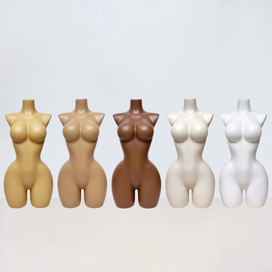 DE-LIANG Big Bust Slim Waist Curvy Half Body Mannequin for Lingerie Swimwear Display