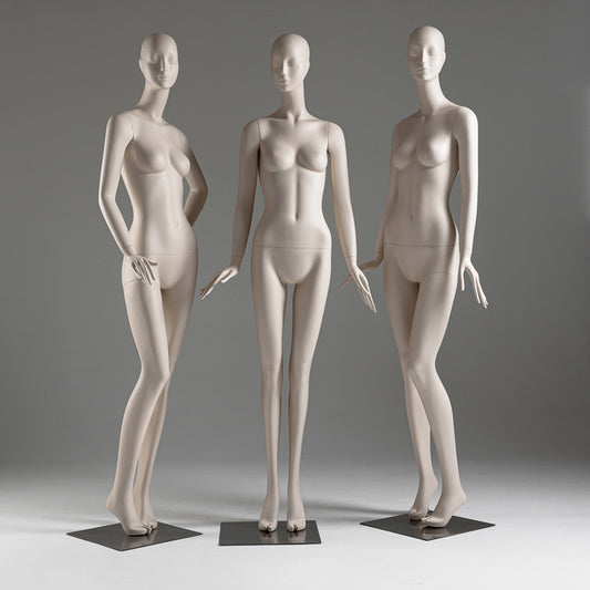 Maniquí femenino de cuerpo entero DE-LIANG: maniquí ajustable con torso para exhibición, maniquí moderno para boutiques de moda y escaparates.