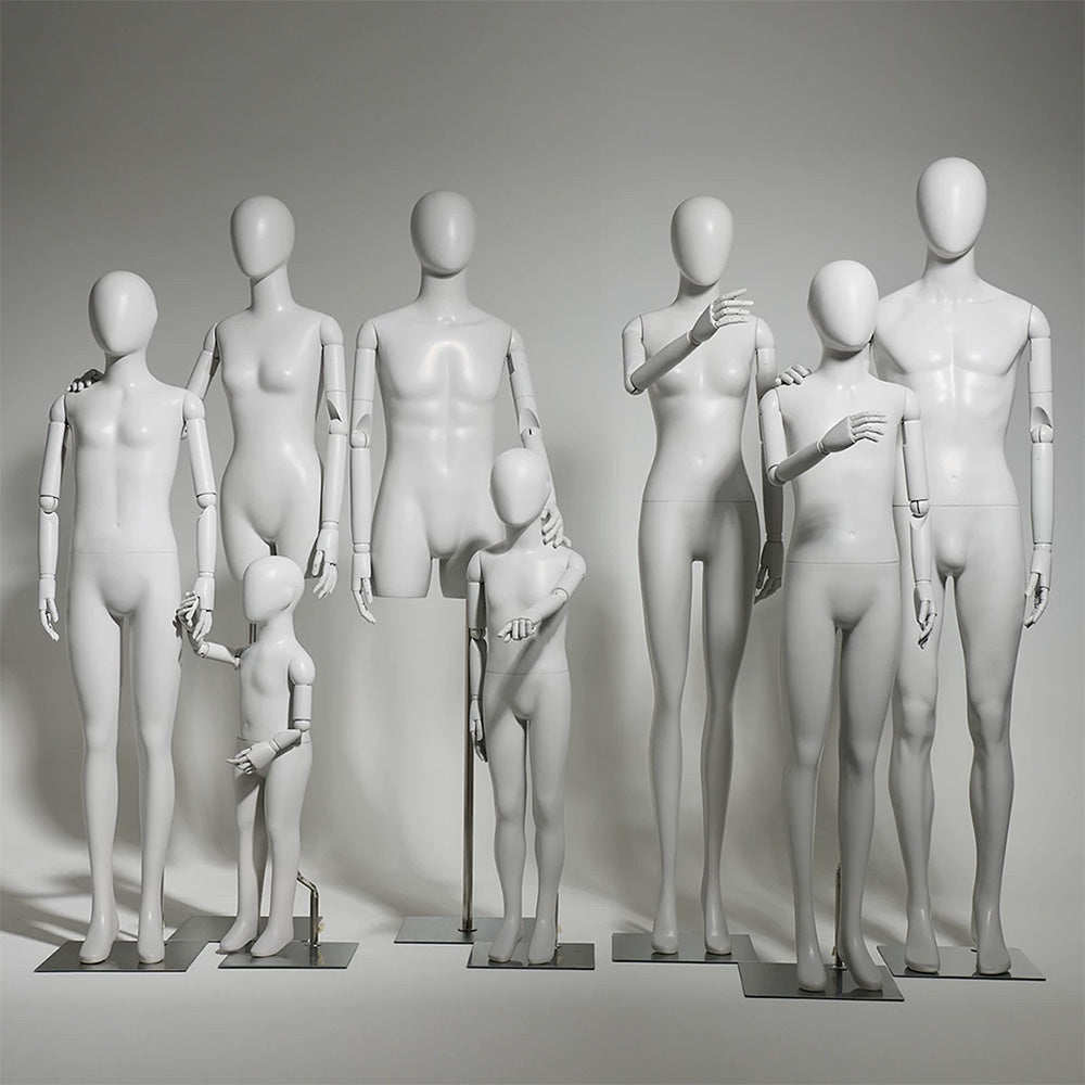 DE-LIANG Gray Youth Mannequin - Full Body Fiberglass Display Forms for Clothing Stores