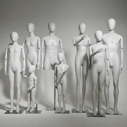DE-LIANG Gray Youth Mannequin - Full Body Fiberglass Display Forms for Clothing Stores