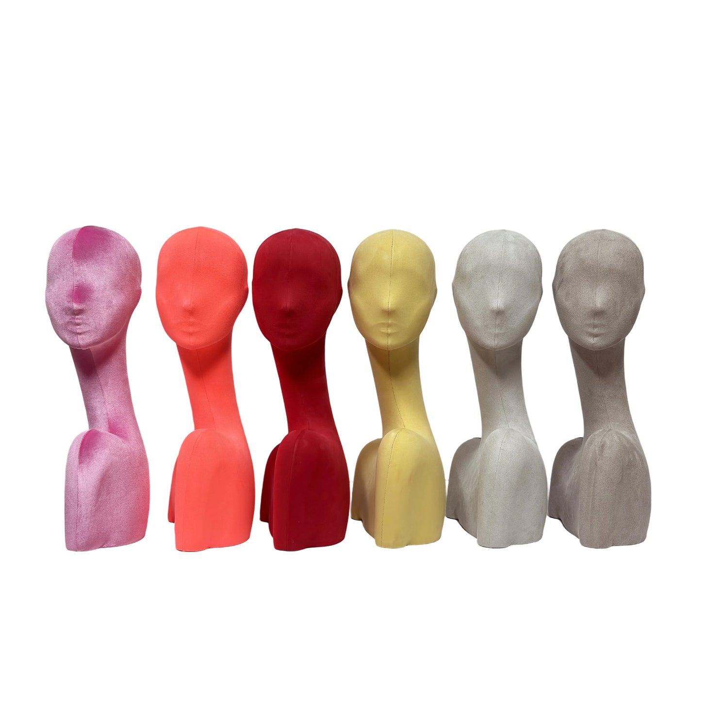 DE-LIANG Swan Neck Velvet Mannequin Head, Fiberglass Wig & Jewelry Display