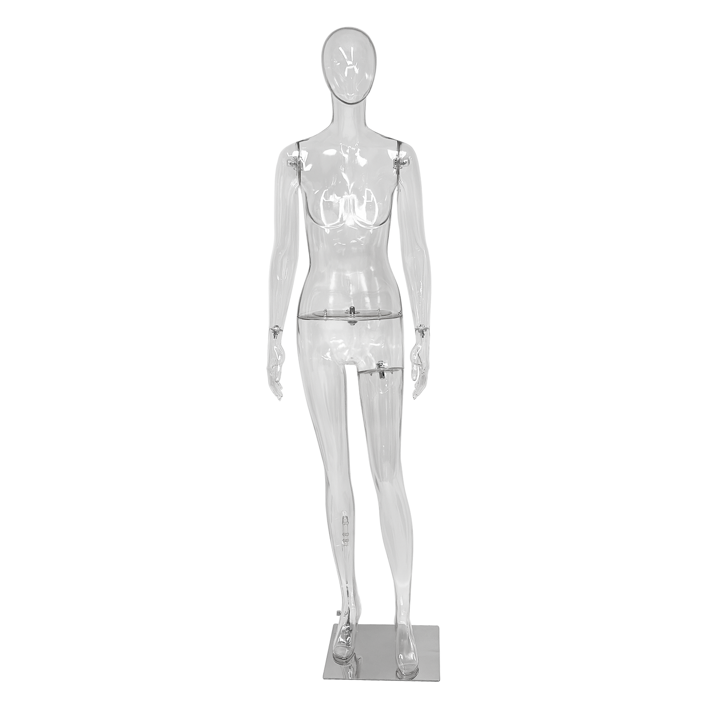 DE-LIANG Transparent Female Mannequin Full Body PE Display for Retail Store Photography