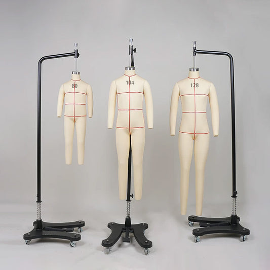 DE-LIANG Professional Children's Full-Body Dress Form with Removable Arms – Adjustable Dressmaking Mannequin for Draping & Pattern Cutting