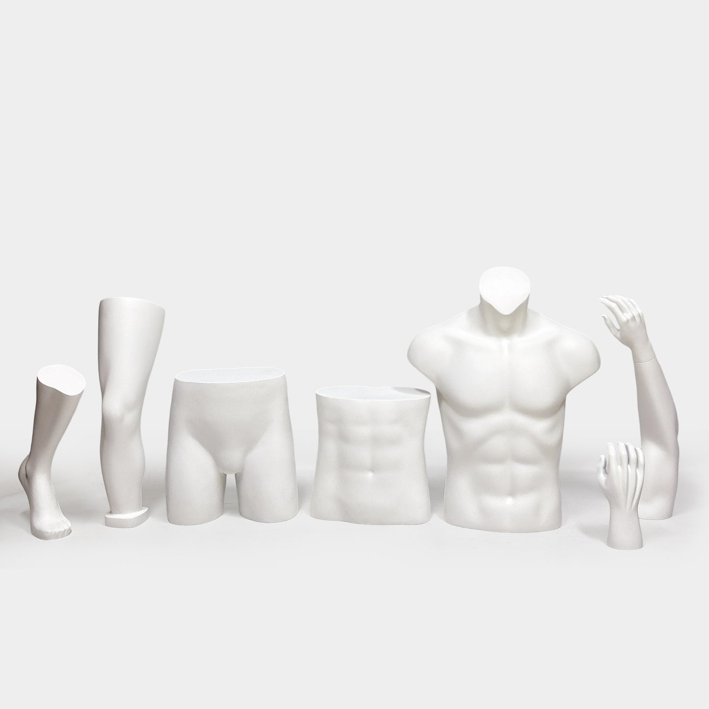 DE-LIANG Fiberglass Fashion Male Sport Mannequin Torso,Elbow,Arms,Waist And Hip Protector Props,Silver Mannequin Props for Athletic Brace Display