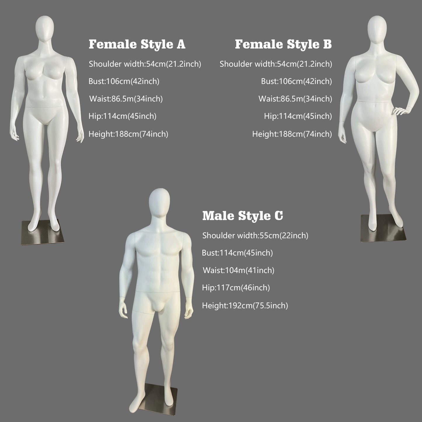 DE-LIANG Plus Size Female Full Body Mannequin,White Women Realistic Display Mannequins,Fiberglass Model Torso Dress Form, White, 1PCS