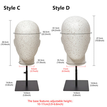 DE-LIANG Marble Head & Hand Display for Wigs, Hats, Sunglasses, Gloves & Jewelry