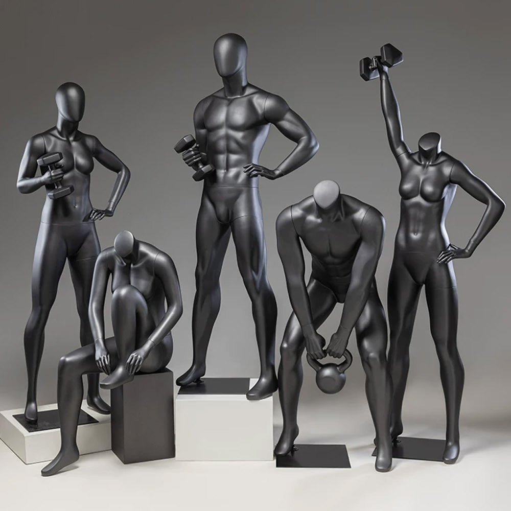 DE-LIANG Athletic Sport Mannequin Dumbbell & Sitting Pose for Gym & Sportswear Store