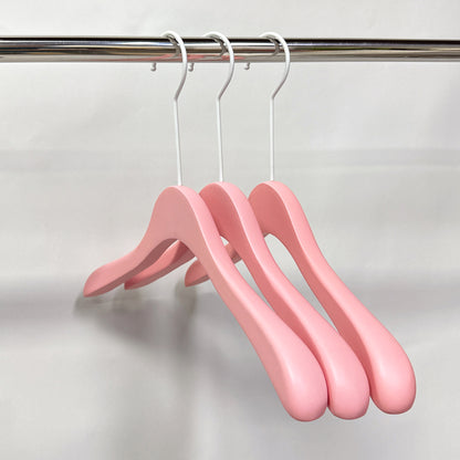 Matt Pink Wooden Hanger, Luxu Wedding Dress Bridal Shirt Coat Dress and Pant Trouser Bottom Clip Hanger With Long White Hook,50pcs per pack - De-Liang Dress Forms