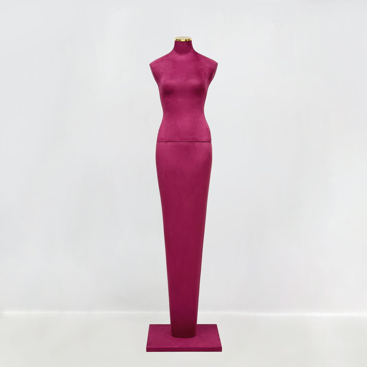 DE-LIANG Burgundy Suede Female Mannequin - Full Body Dress Form for Bridal Boutique