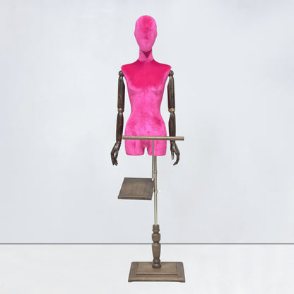 DE-LIANG Velvet Half Body Mannequin for Clothing Boutique & Retail Display | 4 Colors