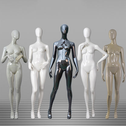 Maniquí femenino de cuerpo entero DE-LIANG: maniquí ajustable con torso para exhibición, maniquí moderno para boutiques de moda y escaparates.