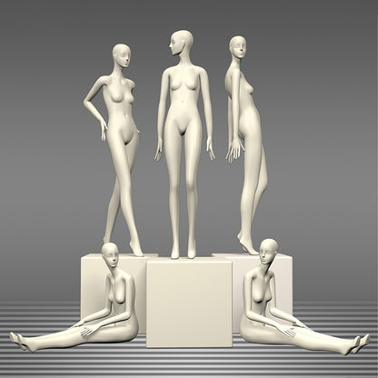 Maniquí femenino de cuerpo entero DE-LIANG: maniquí ajustable con torso para exhibición, maniquí moderno para boutiques de moda y escaparates.