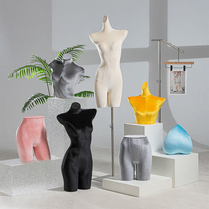 DE-LIANG Velvet Female Mannequin Torso | Lingerie Bra Underwear Display Form