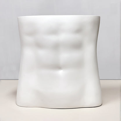 DE-LIANG Fiberglass Male Waist Form Mannequin Display - Matte White Athletic Protector Props