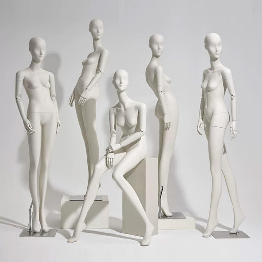 DE-LIANG Maniquí de cuerpo entero blanco de lujo para exhibición de vestidos de mujer, soporte de torso de maniquí realista para ropa al por menor, con base * 1 pieza