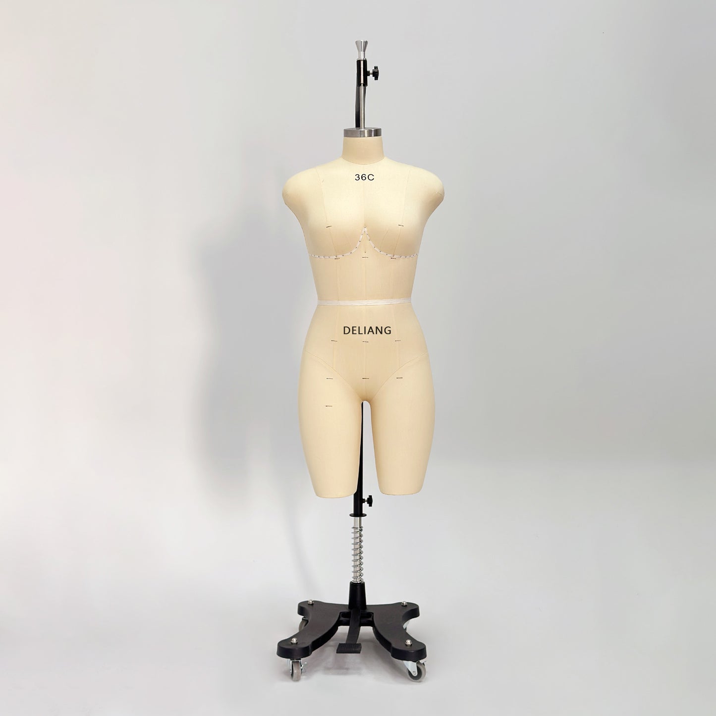 DE-LIANG Professional 36C Female Dress Form with Marking Lines – Fiberglass Tailor Dummy for Draping (Torso Only)