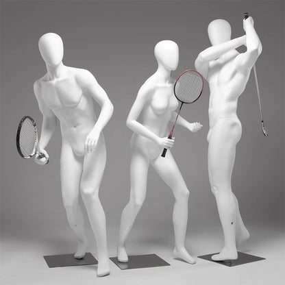 Sports Mannequin Full Body - Golf Tennis Display Prop | Fiberglass Male Female